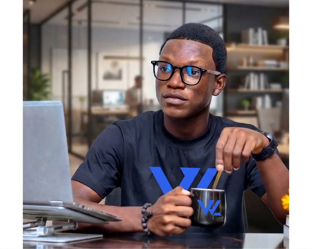 A Freelancer working on a laptop
